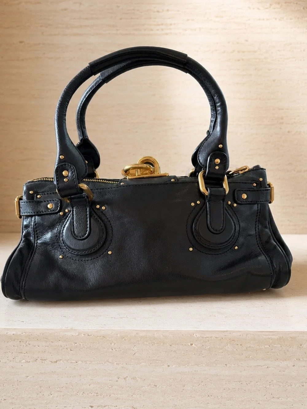 Brand New Chloé Paddington Leather Satchel Black & Gold NWT – Retail $2,990